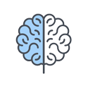 Icon Gehirn blau-weiss