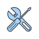 Icon Werkzeuge blau-weiss